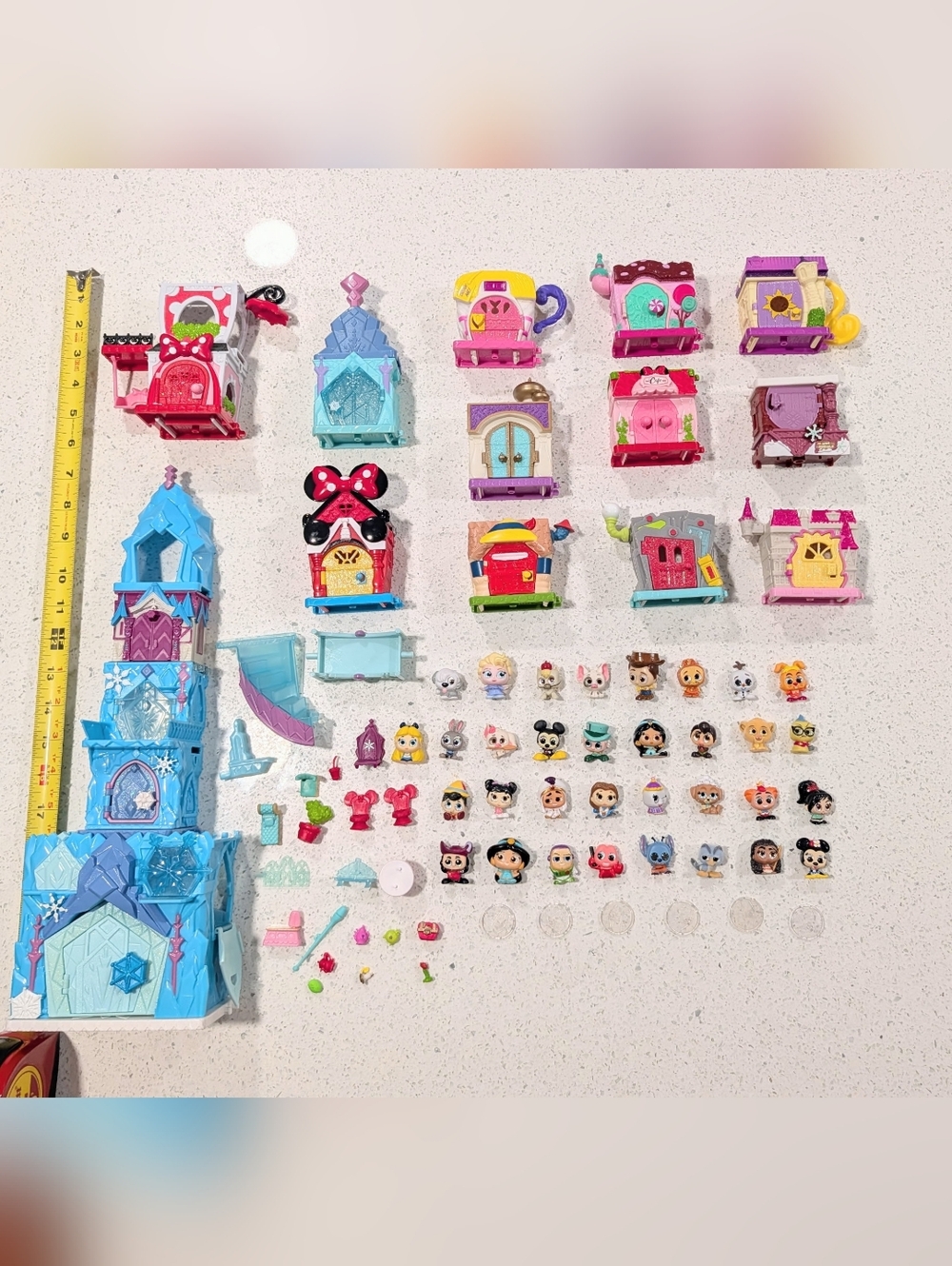 MASSIVE Huge Lot Disney DOORABLES Houses Dolls accessories Princess Frozen More